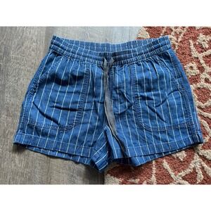 J Crew Blue White Striped Cotton‎ Blend Pull On Shorts XS Extra Small